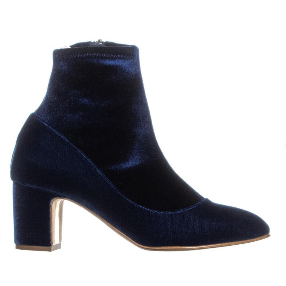 Rupert Sanderson Women Fernie Ankle Sock Bootie Sz US 8 EU 38 Blue Bonnet Velvet